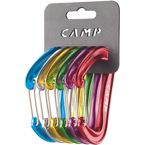 CAMP RACK PACK NANO SET 6 PEZZI MOSCHETTONI ARRAMPICATA A FILO