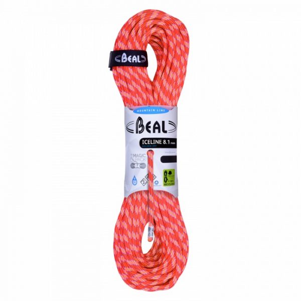 BEAL ICE LINE UNICORE 8.1 mm golden DRY ROPE MEZZA CORDA dinamica arrampicata alpinismo