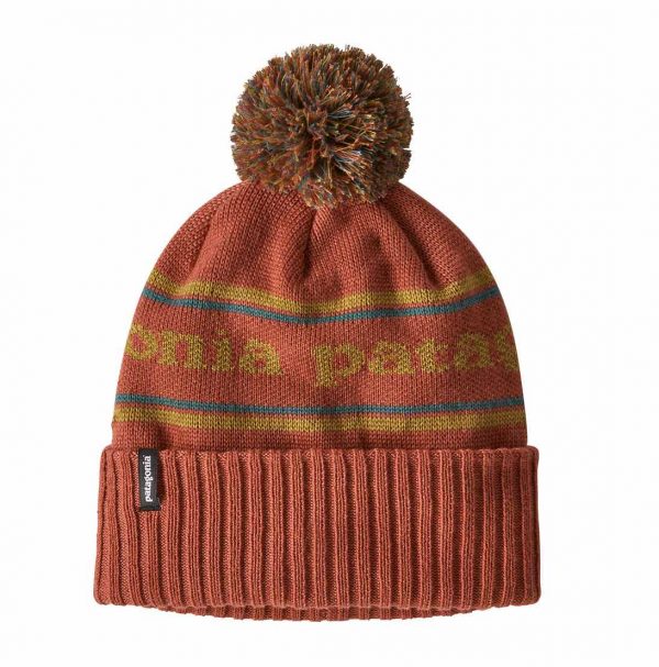 PATAGONIA POWDER TOWN BEANIE SPANISH RED berretta con pompon